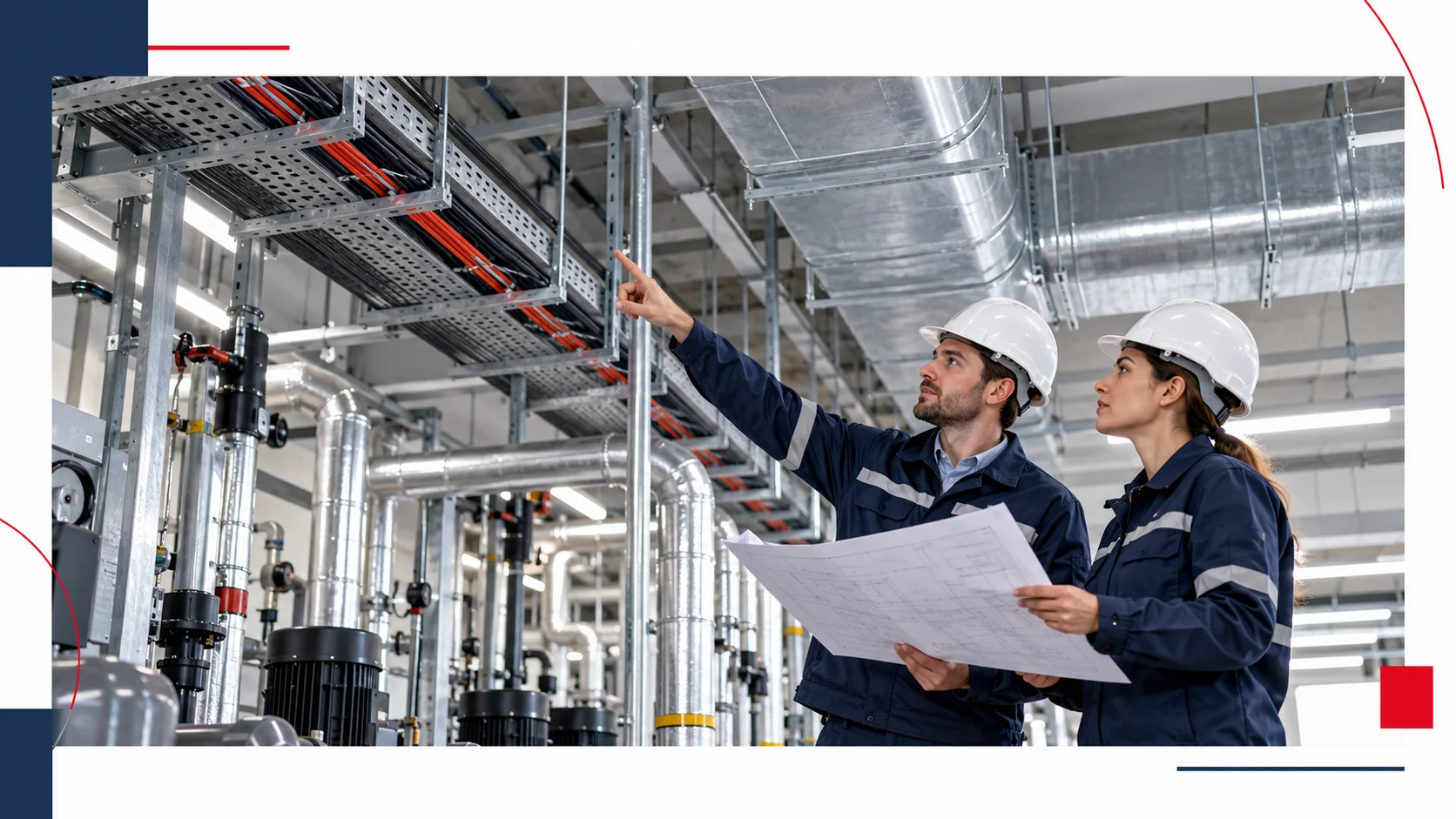 Mechanical and electrical services coordination — AI-generated illustration